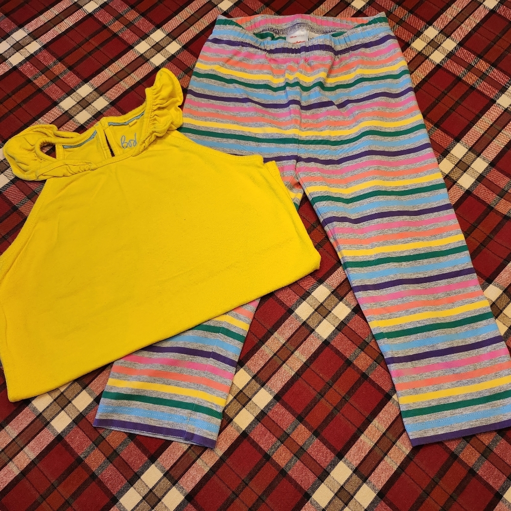 Boden Girls Top, Size 7 / 8 Y, Hanna Andersson Capris, Stripe, Size 6 / 7